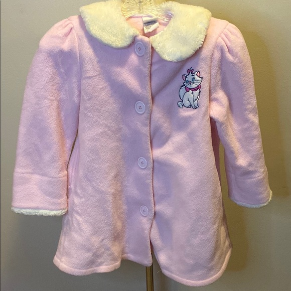 Disney Pink and White Winter Coat with Peter Pan Collar - Picture 1 of 7